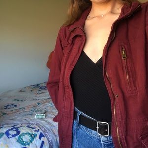 Maroon Cargo Jacket🍓